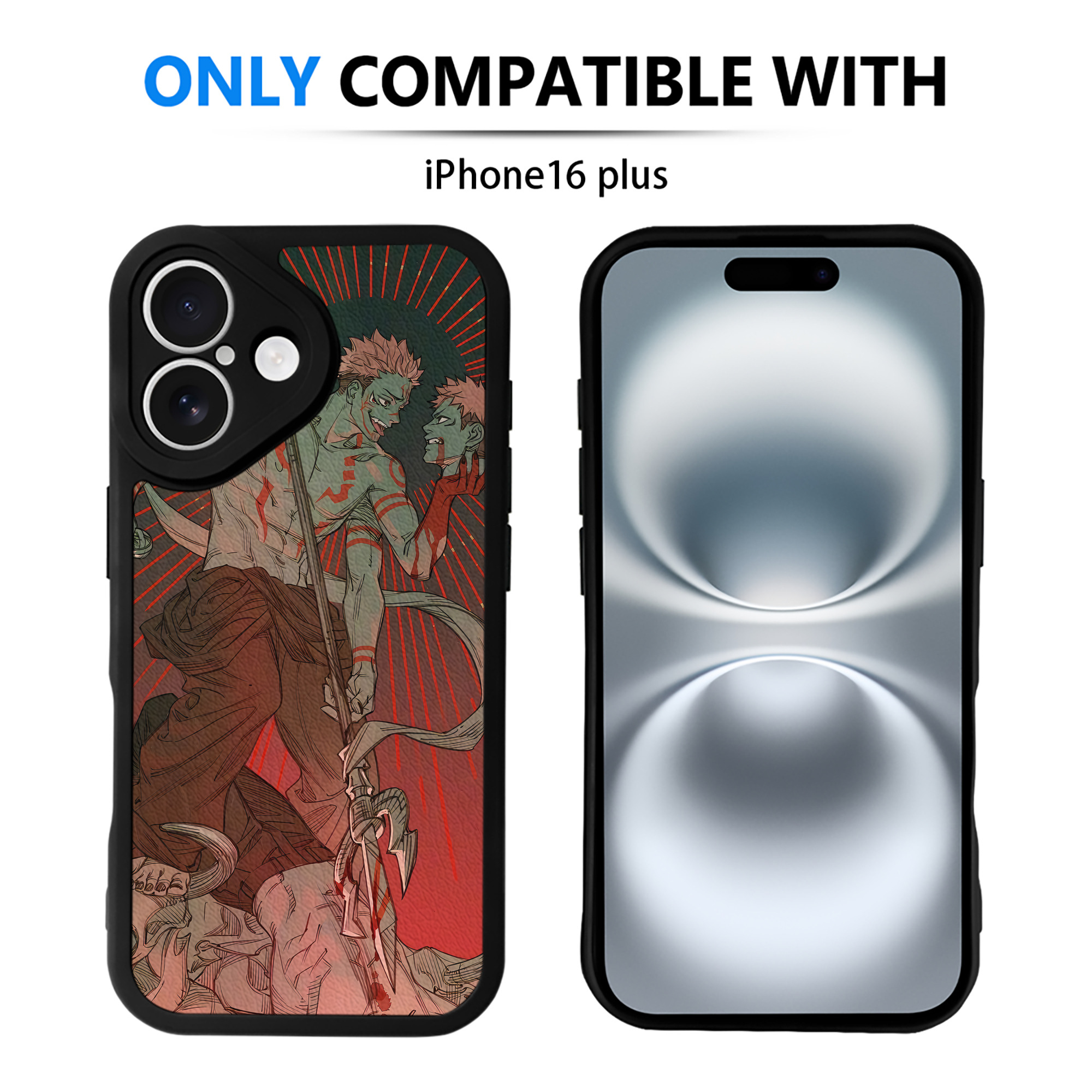 （画像用） 呪術廻戦 Jujutsu Kaisen 【iPhone 16シリーズ対応】シリコンスマホケース（レザー調） 材質：シリコン